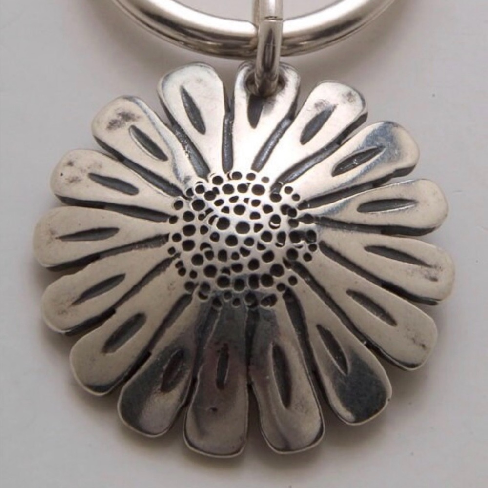 SOLD New Sterling Silver Sunflower Pendant Handmade out of a Silver Quarter